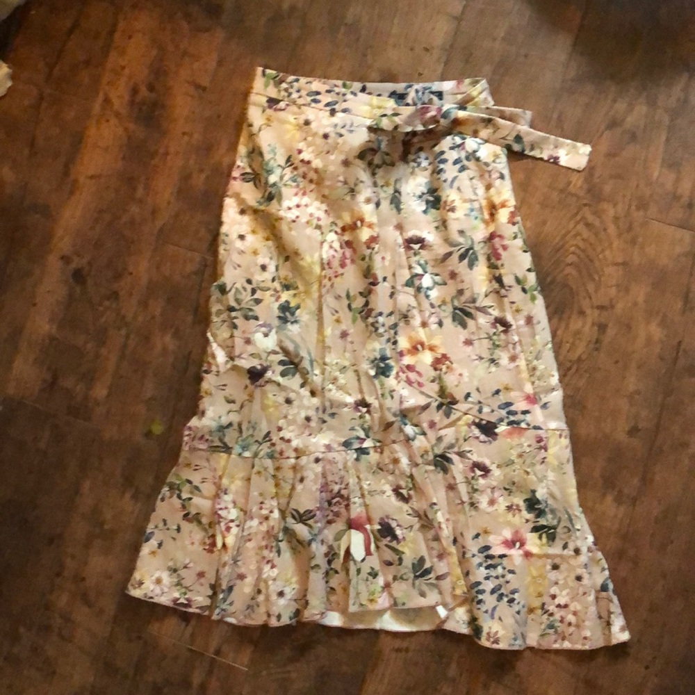 Zara hi-low wrap skirt